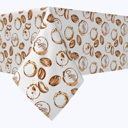 Square Tablecloth, 100% Cotton, 52x52 , Coffee Shop Print Perspective: front