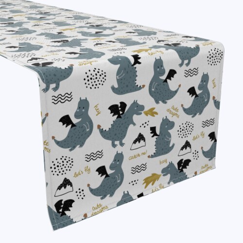 Table Runner, 100% Cotton, 16x72 , Dragons Design Perspective: front