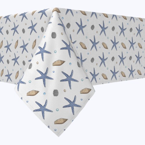 Square Tablecloth, 100% Cotton, 52x52 , Seashore Decoration Perspective: front