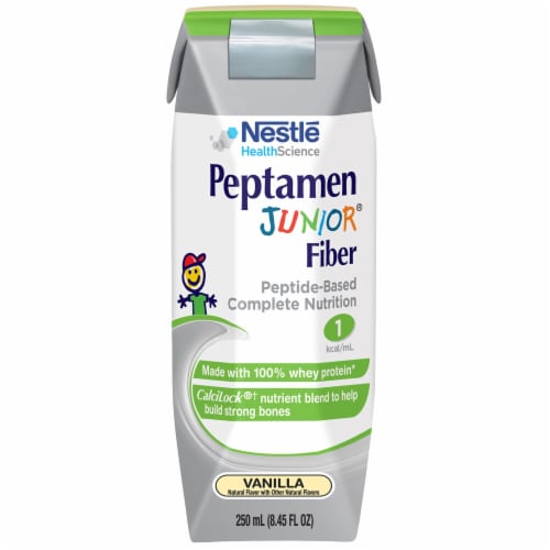 Nestle Health Science® Peptamen Junior® Fiber Vanilla Peptide-Based Complete Nutrition Perspective: front