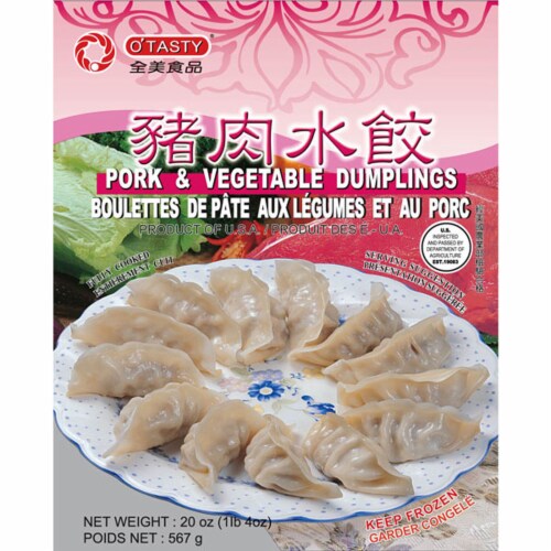 O'Tasty Pork & Vegetable Dumplings Perspective: front