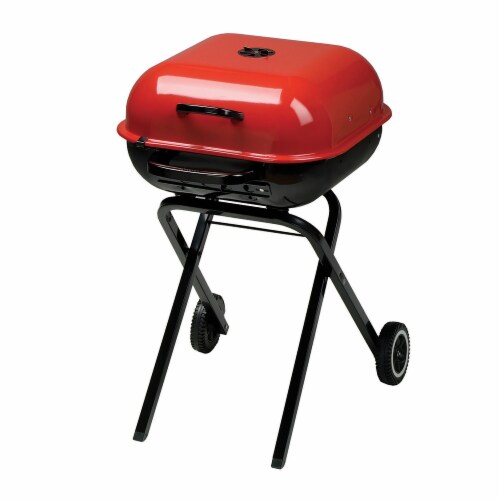 Americana Walk-A-Bout Charcoal Grill - Red Perspective: front