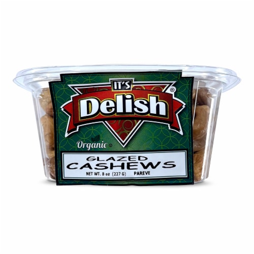 It's Delish® Organic Glazed Cashews Tub Perspective: front