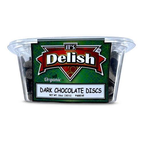 It's Delish® Organic Chocolate Discs Tub Perspective: front
