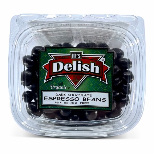 It's Delish® Organic Dark Chocolate Espresso Bean Tub Perspective: front