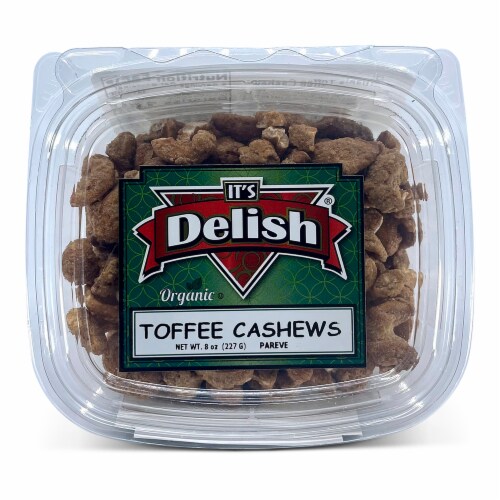 It's Delish® Organic Toffee Cashews Tub Perspective: front