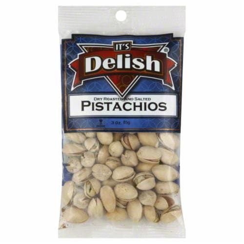 It's Delish Dry Roasted & Salted Pistachios Perspective: front