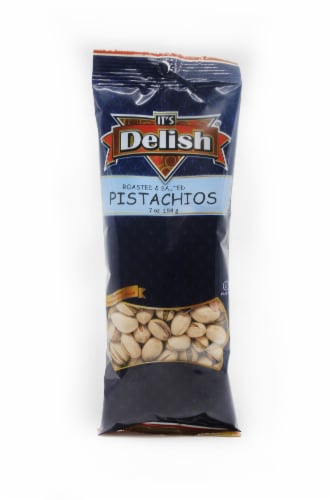 It's Delish Roasted & Salted Pistachios Perspective: front
