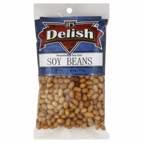 It's Delish Roasted & Salted Soy Beans Perspective: front