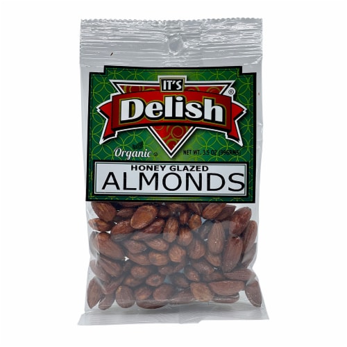 It's Delish® Organic Honey Roasted Almonds Perspective: front