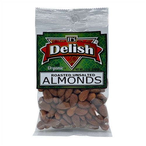 It's Delish® Unsalted Organic Roasted Almonds Perspective: front