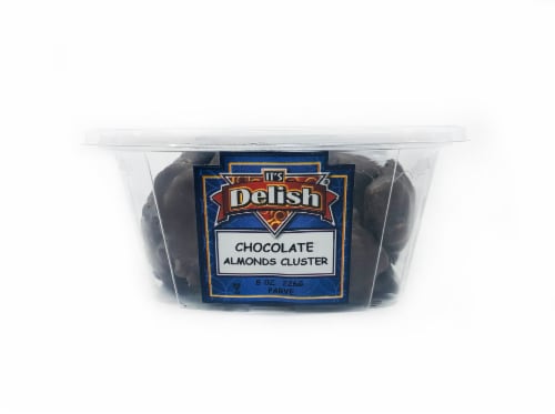 It's Delish Chocolate Almonds Cluster Candy Perspective: front