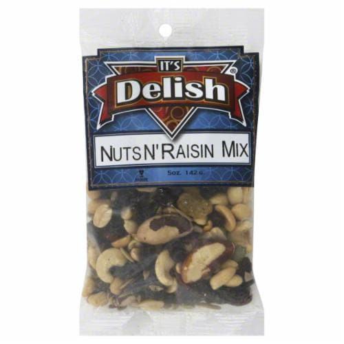 It's Delish Nuts N' Raisin Mix Perspective: front