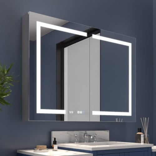 Led medicine cabinet with defogger discount