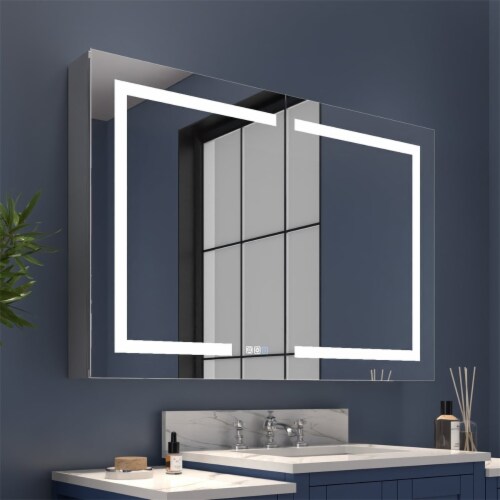 Boost M1 44X30 Lighted Medicine Cabinet Aluminum Recessed Mirror Adjustable Shelves 1 unit Mariano s