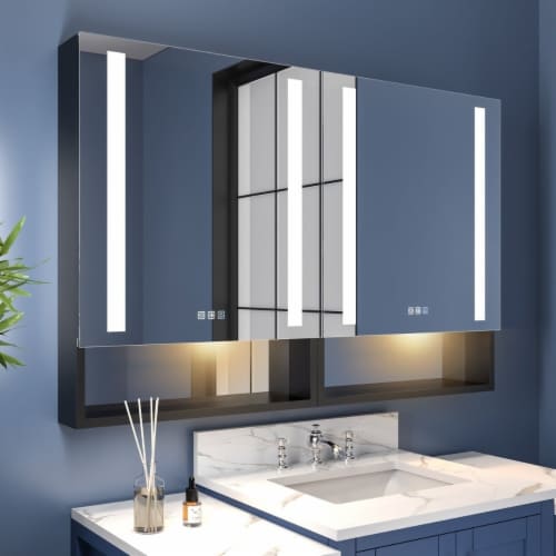 Vanity lights over surface medicine cabinet sales