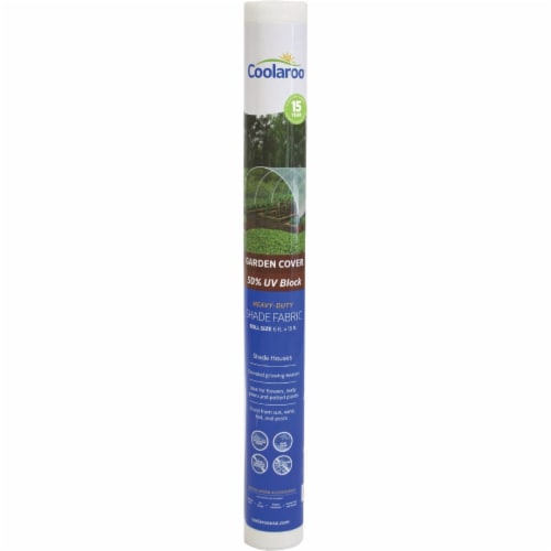 Coolaroo 6 Ft. W. x 15 Ft. L. White 50% UV Sun Screen Fabric 457945 Perspective: front