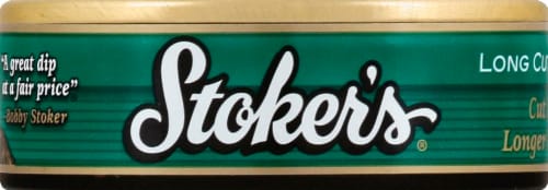 Stoker's Long Cut Wintergreen Snuff Perspective: front