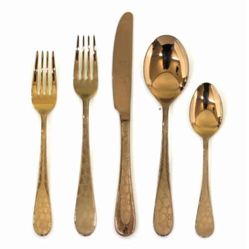 Mepra 1098C22020 Coccodrillo Bronzo Flatware Set - 20 Piece Perspective: front