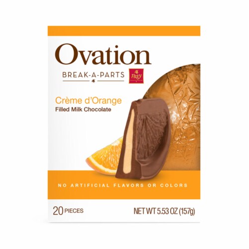 Ovation Break-A-Parts Holiday Creme d'Orange Filled Milk Chocolate Perspective: front