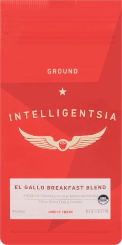 Intelligentsia Organic El Gallo Breakfast Blend Ground Coffee Perspective: front