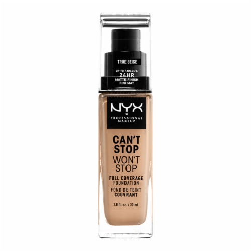 NYX Can't Stop Won't Stop Full Coverage Foundation -True Beige, 30ml/1oz -  Jay C Food Stores