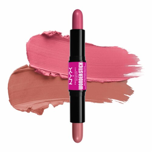 NYX Professional Makeup Wonder Stick Cream Blush Stick Dual-Ended 01 Light Peach + Baby Pink Perspective: front