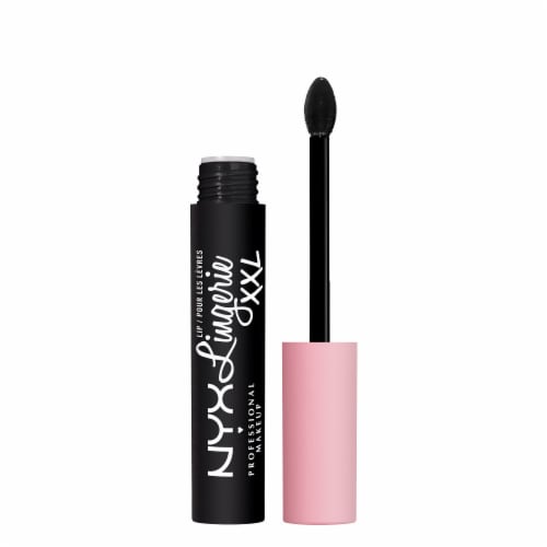 NYX Professional Makeup Lingerie Lip Lingerie XXL Matte Liquid Lipstick Naughty Noir Perspective: front