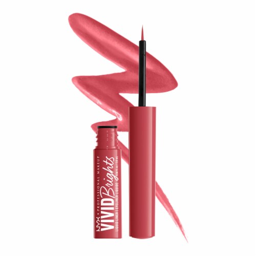 NYX Professional Makeup Vivid Brights Liquid Eyeliner 04 On Red Perspective: front