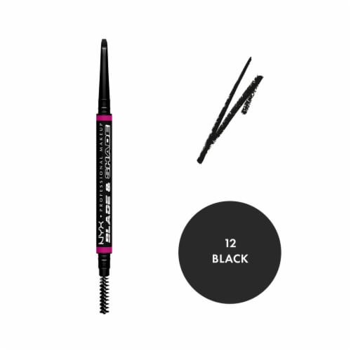 NYX Professional Makeup Blade and Shade Nano Brow Pencil 12 Black Perspective: front
