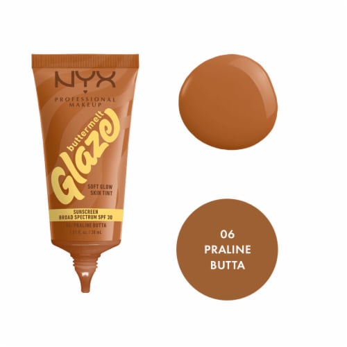 NYX Professional Makeup Buttermelt Glaze Soft Glow Skin Tint with SPF 30 06 Praline Butta Perspective: front