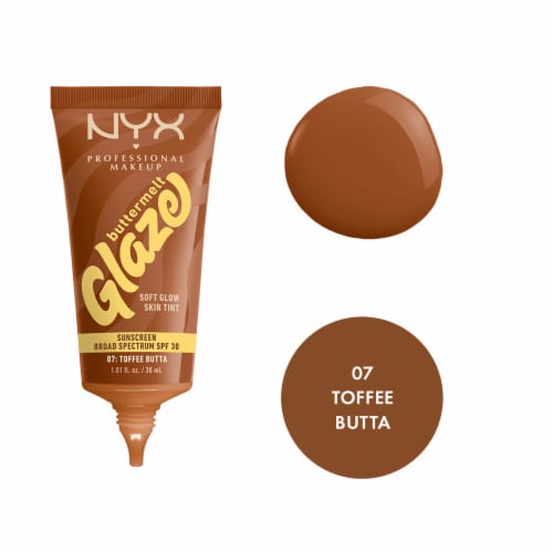 NYX Professional Makeup Buttermelt Glaze Soft Glow Skin Tint with SPF 30 07 Toffee Butta Perspective: front