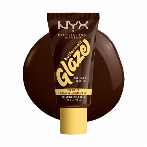 NYX Professional Makeup Buttermelt Glaze Soft Glow Skin Tint with SPF 30 10 Chocolate Butta Perspective: front