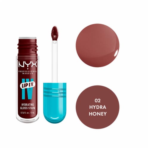 NYX Professional Makeup Lip IV Lip Gloss Stain Hydrating 02 Hydra Honey Perspective: front
