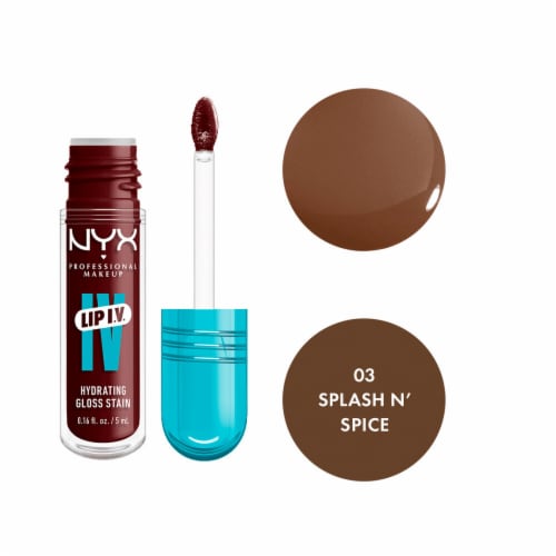 NYX Professional Makeup Lip IV Lip Gloss Stain Hydrating 03 Splash n Spice Perspective: front