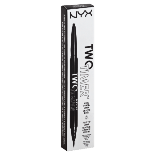 NYX Professional Makeup Two Timer Jet Black Dual Ended Eyeliner Perspective: front