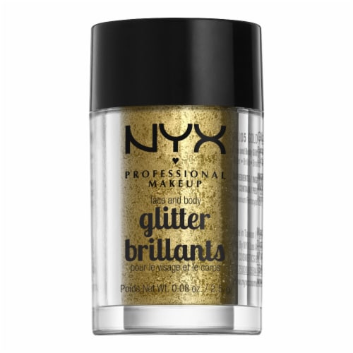 NYX Professional Makeup Gold Face & Body Glitter Brillants, 2.5g