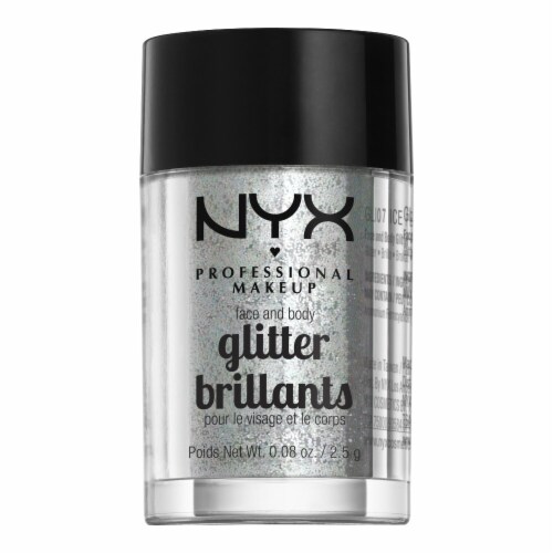 NYX Professional Makeup Glitter Brilliance Face + Body Glitter 7 Ice Perspective: front