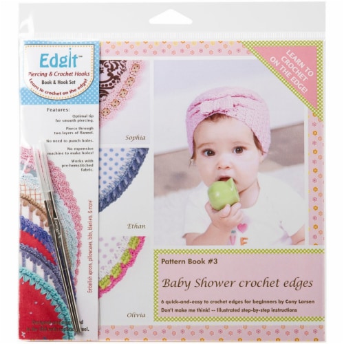 Ammees Babies Edgit Piercing Crochet Hook & Book Set-Baby Shower Crochet  Edges, Baby Shower Crochet Edges - Baker's