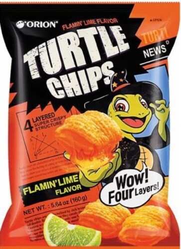 Orion Flamin' Lime Turtle Chips Perspective: front