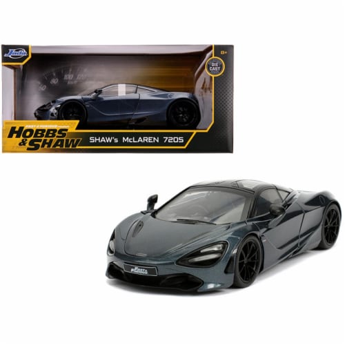 Jada 30754 Shaws McLaren 720S RHD Right Hand Drive Metallic Gray Fast & Furious Presents Hobb Perspective: front