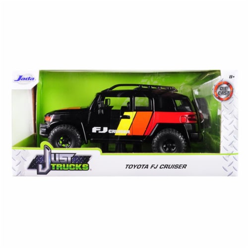 Jada 31595-MJ Toyota FJ Cruiser Custom with Roof Rack Black Just Trucks 1 by 24 Diecast Model Perspective: front