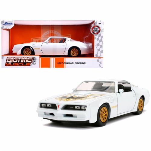 Jada 31600 1977 Pontiac Firebird Trans Am Pearl White with Gold Wheels Bigtime Muscle 1 by 24 Perspective: front