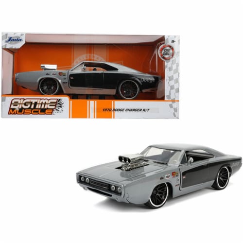 Jada 31668 1970 Dodge Charger R & T with Blower Gray Metallic & Black  Bigtime Muscle 1-24 Die, 1 - King Soopers