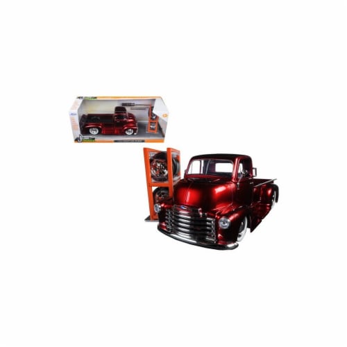 Jada 97225 1952 Chevrolet COE Pickup Truck Red Just Trucks with Extra Wheels 1-24 Diecast Mod Perspective: front