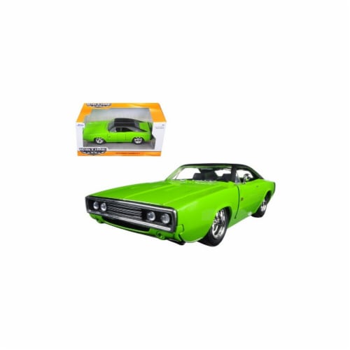 Jada 97595grn 1970 Dodge Charger R & T Green 1-24 Diecast Model Car Perspective: front