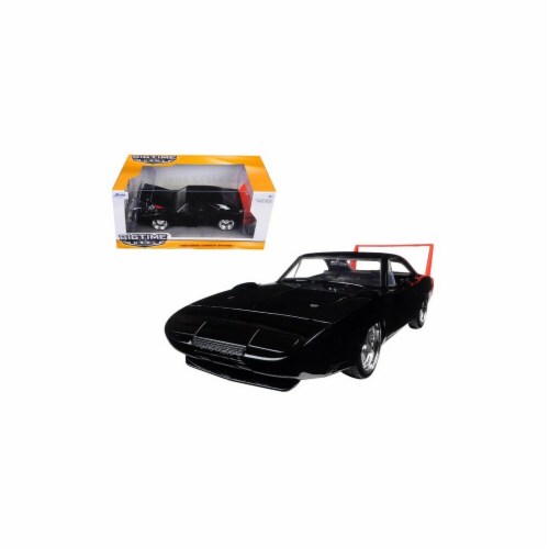 Jada 97681 1969 Dodge Charger Daytona Black 1-24 Diecast Model Car Perspective: front