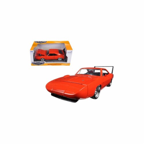 Jada 97682 1969 Dodge Charger Daytona Orange 1-24 Diecast Model Car Perspective: front