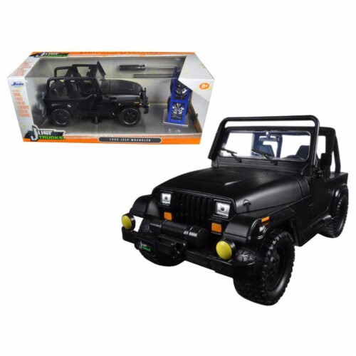 1992 Jeep Wrangler \Just Trucks\ with Extra Wheels Matt Black 1/24 Diecast  Model Car by Jada, 1 - Kroger