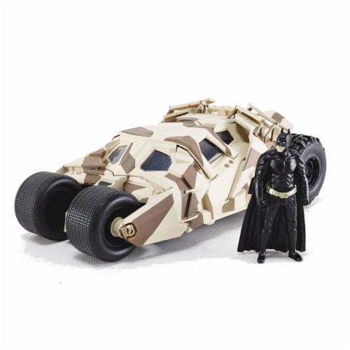 Jada 98543 The Dark Knight Batmobile with Batman Diecast Figure Camouflage Version DC Comics Perspective: front
